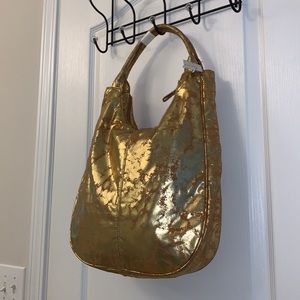 JUMBO Golden / Metallic Velvety Fabric Tote